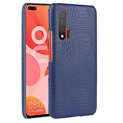 Wewoo Coque Pour Huawei Nova 6 5G Antichoc Crocodile Texture PC + PU Case Bleu