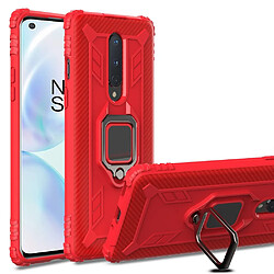 Coque en TPU résistant aux chutes avec béquille rouge pour votre OnePlus 8