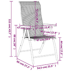 vidaXL Chaises pliables de jardin lot de 2 marron résine tressée pas cher