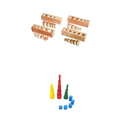 Jouet d'enfant Montessori Sensorial Materials Block en Bois Cylindrique Jeux d'éveil