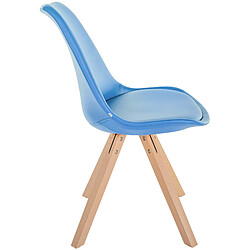 Avis Decoshop26 Chaise de salle à manger x1 style scandinave assise en PVC bleu clair et pieds carrés en bois clair 10_0001443