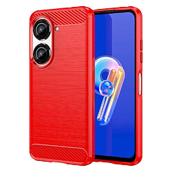 Htdmobiles Coque pour Asus Zenfone 9 5G - housse etui silicone gel carbone + verre trempe - ROUGE