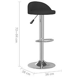 vidaXL Tabourets de bar lot de 2 noir similicuir pas cher