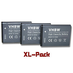 vhbw set de 3 batteries 750mAh pour appareil photo Samsung Digimax i80, i100, NV103, NV106HD, TL34HD remplace Samsung SLB-1137D