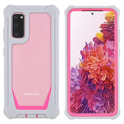 Coque en TPU + acrylique antichoc, détachable 2 en 1 gris/rose pour votre Samsung Galaxy S20 4G/5G