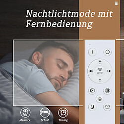 NETTLIFE Plafonnier LED 48W Métal Blanc Dimmable Moderne avec Télécommande pour Chambre Salon Cuisine Salle à Manger pas cher