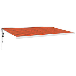 vidaXL Auvent rétractable orange et marron 5x3 m tissu et aluminium