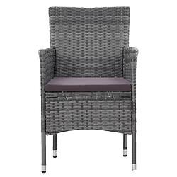 Acheter Maison Chic Mobilier à dîner 3 pcs de jardin - Ensemble table et chaises d'extérieur - Salon/Mobilier de jardin classique Résine tressée Gris -MN95789