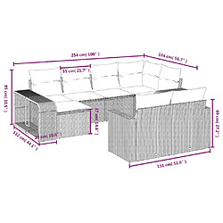 Avis Maison Chic Salon de jardin avec coussins 10 pcs, Ensemble Tables et chaises de jardin, gris résine tressée -GKD308403