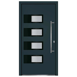 Avis vidaXL Porte d'entrée Anthracite 110x210 cm Aluminium et PVC