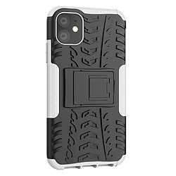 Wewoo Coque Rigide Pour iPhone 11 Texture TPU + PC antichoc avec support Blanc