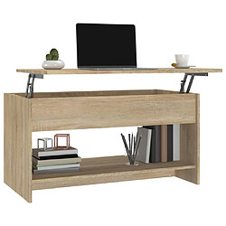 Avis vidaXL Table basse chêne sonoma 102x50x52,5 cm bois d'ingénierie