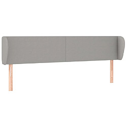 Maison Chic Tête de lit scandinave avec oreilles,meuble de chambre Gris clair 163x23x78/88 cm Tissu -MN82861