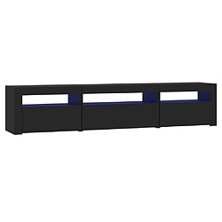 vidaXL Meuble TV avec lumières LED Noir 195x35x40 cm