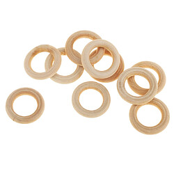 10pcs bois non fini rond lâche perles diy artisanat en bois anneau 1.2cm 3x3cm