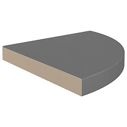 Avis vidaXL Étagères d'angle flottantes 2pcs gris brillant 35x35x3,8 cm MDF