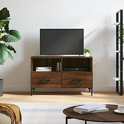 Maison Chic Meuble TV scandinave - Banc TV pour salon Chêne marron 80x36x50 cm Bois d'ingénierie -MN35991