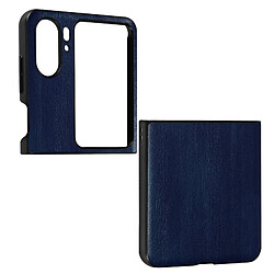 Avizar Coque pour Oppo Find N2 Flip Rigide Simili Cuir Texturé Bords Surélevés Bleu