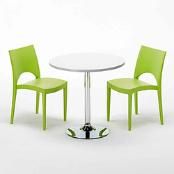 Avis Grand Soleil Table Ronde et 2 Chaises Colorées Set In