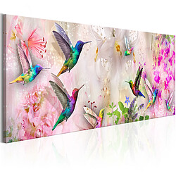 Artgeist Tableau - Colourful Hummingbirds (1 Part) Narrow [120x40]