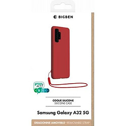 Bigben Coque pour Samsung Galaxy A32 5G Silicone + dragonne assortie Rouge