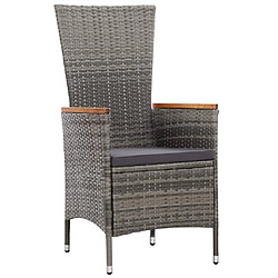 Maison Chic Salon de jardin 9 pcs + coussins - Mobilier/Meubles de jardin - Table et chaises d'extérieur Résine tressée Gris -MN72816 pas cher