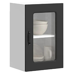 vidaXL Armoire murale de cuisine avec porte en verre Kalmar noir