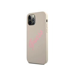 Guess Maroquinerie Guess Coque pour Apple iPhone 12 / 12 Pro Collection Silicone Vintage en TPU Gris