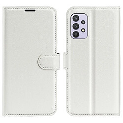 Etui en PU texture litchi, fermoir magnétique, anti-rayures avec support blanc pour votre Samsung Galaxy A53 5G