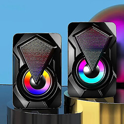 Acheter Universal YYH-3,5 mm en haut-parleurs câblés Bass Stéréo Subwoofer avec LED coloré MP3 | Subwoofer (noir)