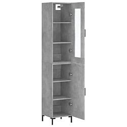 Avis vidaXL Buffet haut Gris béton 34,5x34x180 cm Bois d'ingénierie