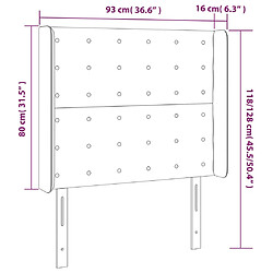 Acheter vidaXL Tête de lit avec oreilles Gris foncé 93x16x118/128 cm Tissu