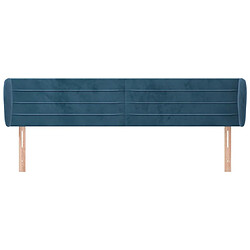 Avis Maison Chic Tête de lit scandinave avec oreilles,meuble de chambre Bleu foncé 203x23x78/88 cm Velours -MN11953