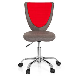 Chaise de bureau enfant / Siège de bureau enfant KIDDY COMFORT tissu gris/rouge hjh OFFICE