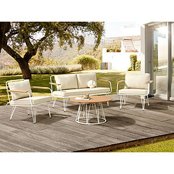 Beliani Set de jardin MONTESILVANO Acier Beige clair