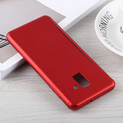 Wewoo Coque Housse de protection amovible détachable à 360 degrés pour Galaxy A8 2018, avec film en verre trempé rouge