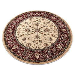 RUGSX Tapis en laine OMEGA cercle ARIES fleurs rubis clair cercle 135 cm