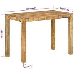 vidaXL Table à dîner 110x55x76 cm Bois de manguier massif pas cher