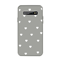 Wewoo Coque Pour Galaxy S10 + Multi Love Heart Pattern Frosted TPU Housse de protection Gris