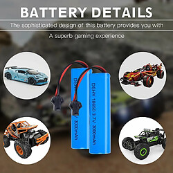 2 Pcs Batteries Lithium-Ion 3.7V 3000mAh Plug SM-2P Compatible avec DE45 DE42 1 :14 Off-Road & Drift Racing