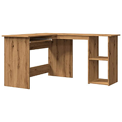 vidaXL Bureau d'angle chêne artisanal 120x140x75 cm bois d'ingénierie