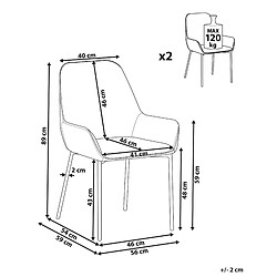 Avis Beliani Chaise de salle à manger LOVERNA Set de 2 Velours Vert foncé