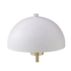 Vente-Unique Lampe à poser champignon en bois et métal - D. 20 x H. 35,5 cm - Naturel et blanc - TANTA pas cher