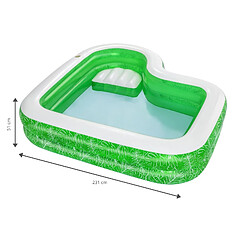 Acheter Piscine Gonflable Autoportante pour Enfants Bestway Tropical Paradise 231x231x51 cm Structure à 2 Anneaux pour Enfants de +3 Ans avec Porte-Verres et Siège