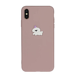 Coque en TPU + PU poupée animale enduite chien pour votre Apple iPhone XS/X 5.8 pouces