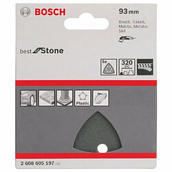 Bosch 2608605197 Feuille abrasive pour ponceuse delta 93 mm 6 Trous Grain 320 5 pièces pas cher