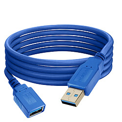 LinQ Câble d'Extension USB 3.0 Synchronisation 5Gb/s Longueur 1,5m Bleu