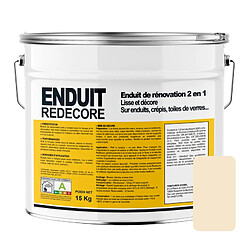 Apara Enduit décoratif, rénovation rapide, 2 en 1, lisse et décore sur plâtre, peintures, crépis, fibres, toile de verre-15 Kg-Crème (RAL 9001)