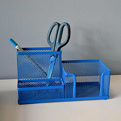 Leviatan Organiseur de bureau | Organiseur de bureau en métal | Porte-stylo pour bureau | Organiseur de bureau avec porte-notes en maille | 205 x 103 x 98 mm Bleu marine pas cher