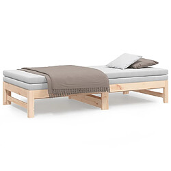 Acheter vidaXL Lit coulissant sans matelas 2x(90x190) cm Bois de pin massif